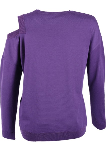 Tek Omuz Uzun Kol Minimalist Kadın Kazak - Günlük & Özel Günler fırsatları