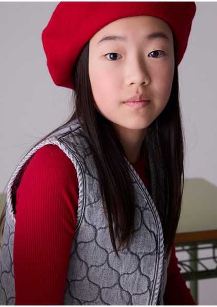 Kız Çocuk Gri Kapitone Kot Yelek 7319 fiyatları