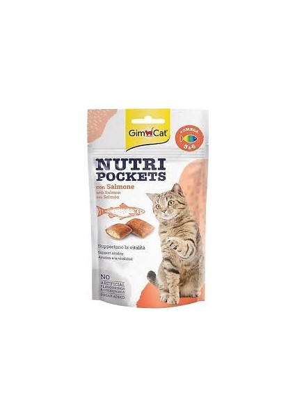 Nutripockets Kedi Ödülü Somon Omega 3&6 60GR 3 Paket+Tüy Yumağı Önleyici Malt 100 Gram