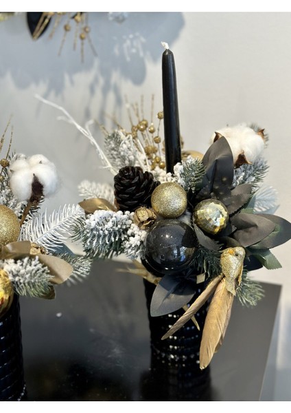 Yılbaşı Lüks Tasarım Dekor Mumluk 1 Adet