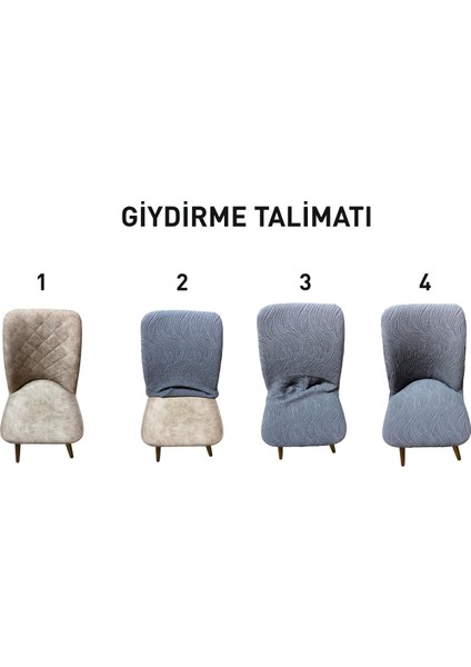 Oval Sandalye Kılıfı Jakar 6'lı Set Taş fırsatları