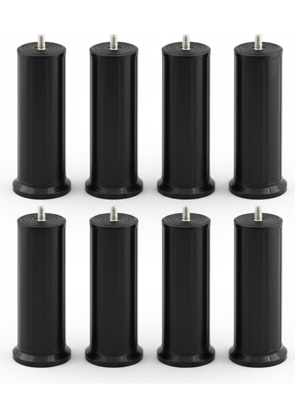 Keson 8 Adet 15 cm Siyah Plastik Mobilya Baza Tv Ünitesi Yükseltme Ayağı Robot Süpürge Uyumlu indirimleri