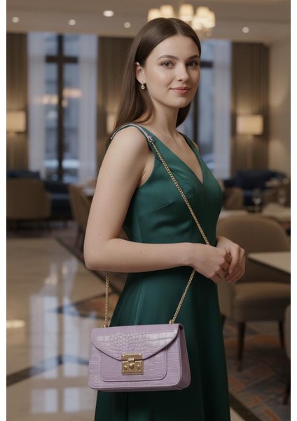 Kadın Mor Zincirli Çanta indirimleri