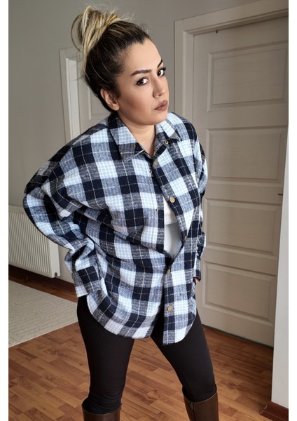 Pamuklu Ekose Oduncu Kadın Gömlek Oversize fiyatları