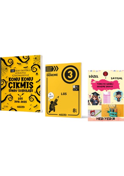 8. Sınıf Konu Konu Çıkmış Sınav Soruları - Lgs 3 Genel Deneme ve Hediye