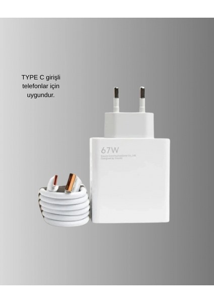 67W Süper Hızlı Şarj Adaptörü ve Kablo Seti – Güvenli, Kompakt ve Ergonomik Tasarım indirimleri