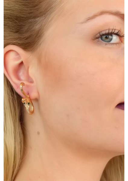 Yılan Tasarım Bayan Küpe - Lisinya