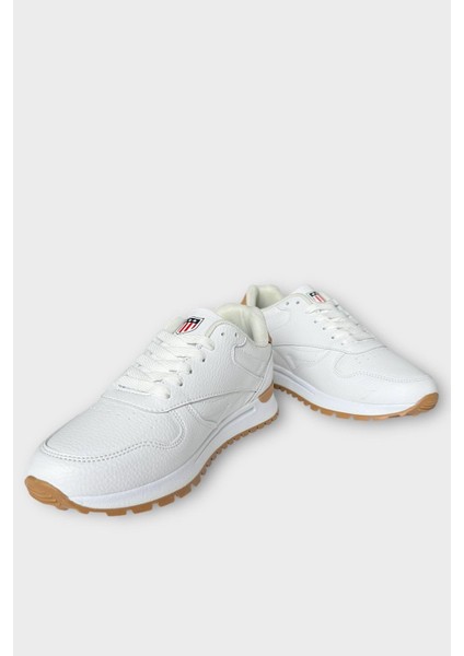 Unisex Ortopedik Günlük Yürüyüş Koşu Sneaker Spor Ayakkabı Beyaz - Taba fırsatları