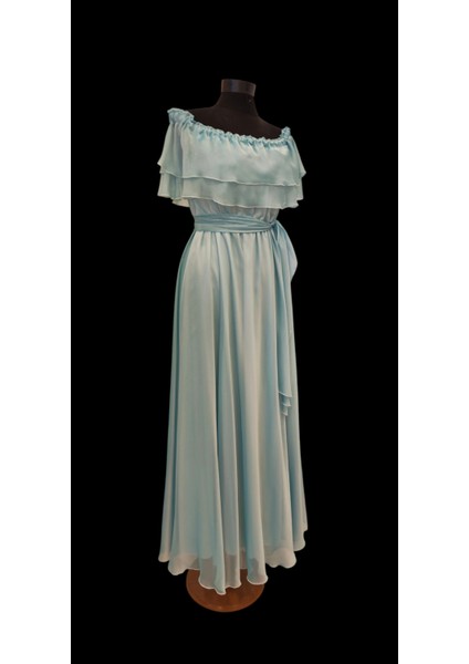 Su Yeşili Abiye Elbise