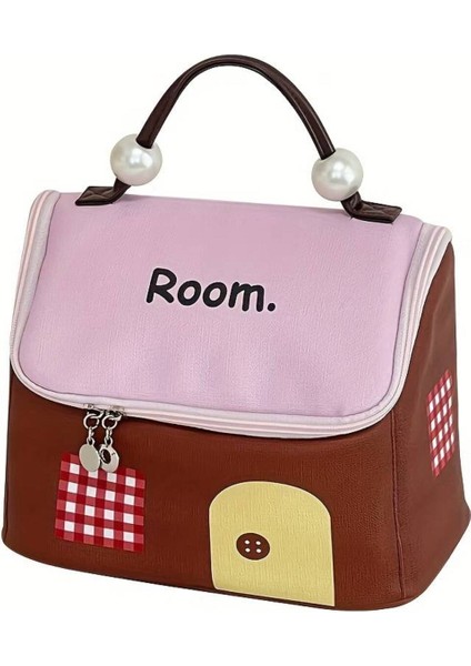 Ev Şeklinde Çok Amaçlı Geniş Kapasiteli Bölmeli Kozmetik/makyaj Çantası (25CMX20CM) AD12557