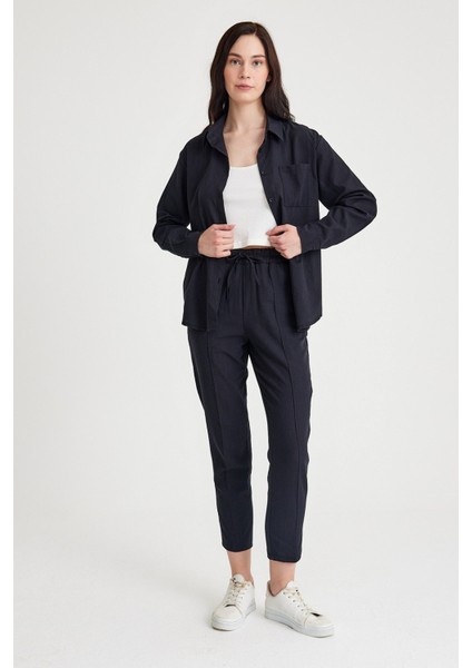 Keten Günlük İkili Takım Elbise Pantolon Gömlek