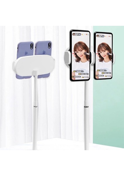Ally Masa Üstü 2 Telefon Tutucu Stand Youtubercanlı Yayın Selfie Tiktok Makeup-( - ?36?63E8-8G3 fırsatları