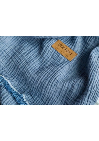 Camino Müslin 4 Katlı Yatak Örtüsü - Lacivert-Açık Mavi fiyatları