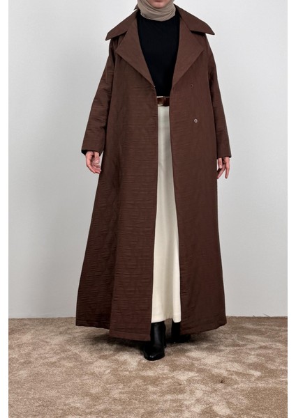 Kapitone Trençkot - Kahve