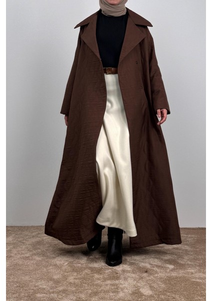 Kapitone Trençkot - Kahve