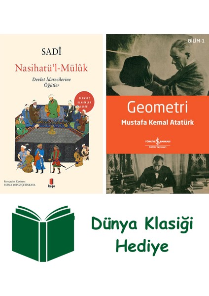 Nasihatü’l-Mülûk + Geometri + Dünya Klasiği Hediye