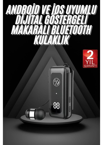 Makaralı Bluetooth Kulaklık Telefon Uyumlu Makaralı Tf Kart Girişli Güç Göstergeli