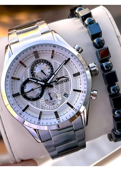 Çelik Kordon Iç Fonksiyonları Aktif 5 Atm Su Geçirmez Erkek Kol Saati VS.BLKT.0620