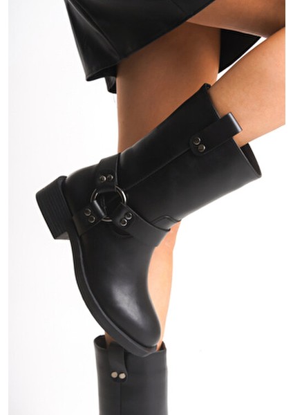 Ceruvylth Kadın Kısa Çizme 00128803 Siyah Platin modelleri