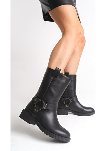Ceruvylth Kadın Kısa Çizme 00128803 Siyah Platin fırsatları