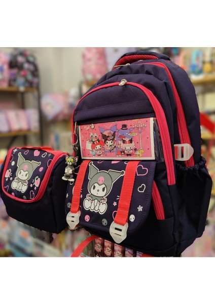 Kuromi Figürlü 4 Bölmeli Ilköğretim Sırt Çantası + Izoleli Beslenme Çantası