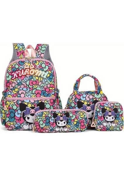 4'lü Çocuk Sırt Çantası Seti Kuromi Figürlü K5492