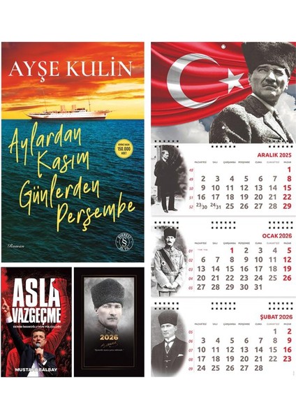 Aylardan Kasım Günlerden Perşembe ve Asla Vazgeçme - Komutan Ajanda - Ayyıldız Duvar Takvimi