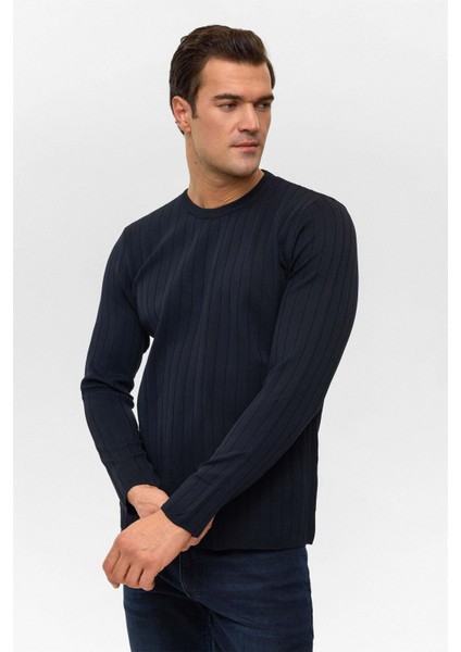 Desenli O Yaka Lacivert Erkek Kazak TR2013700482 fiyatları