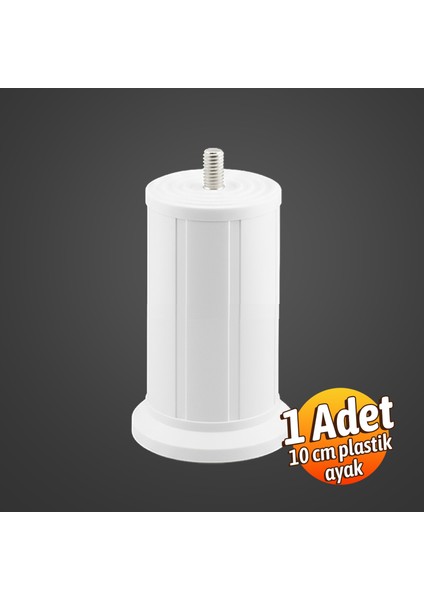 Keson 1 Adet 10 cm Beyaz Plastik Mobilya Baza Tv Ünitesi Yükseltme Ayağı Destek Ayağı