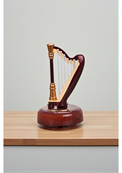 Klasik Arp Tasarımlı Müzik Kutusu – Zarafet ve Melodinin Buluştuğu Dekoratif Hediye