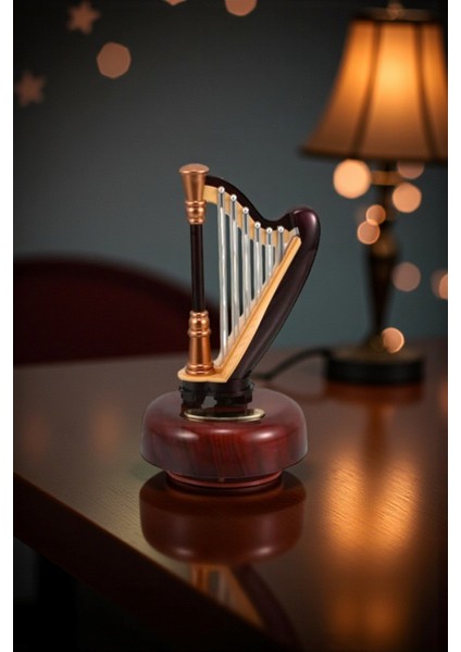 Klasik Arp Tasarımlı Müzik Kutusu – Zarafet ve Melodinin Buluştuğu Dekoratif Hediye fiyatları