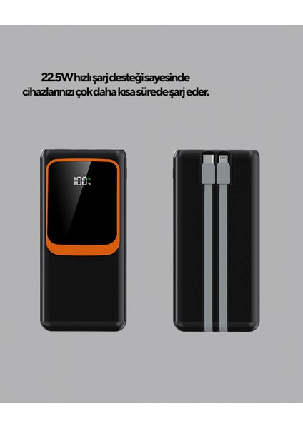 Powerbank 20000 Mah Dijital Ekranlı ve Çok Kablolu Hızlı Şarj Cihazı fiyatları