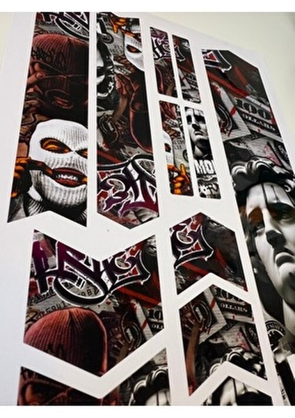 Gangsta Bisiklet Sticker Seti 12 Parça – Renkli Maşa Kadro Etiketi fiyatları