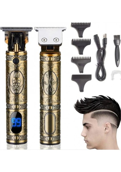 Boruit Pro 2 İN 1 Vintage Traş Makinesi Şarjlı Dijital Göstergeli Aliminyum Gövde modelleri