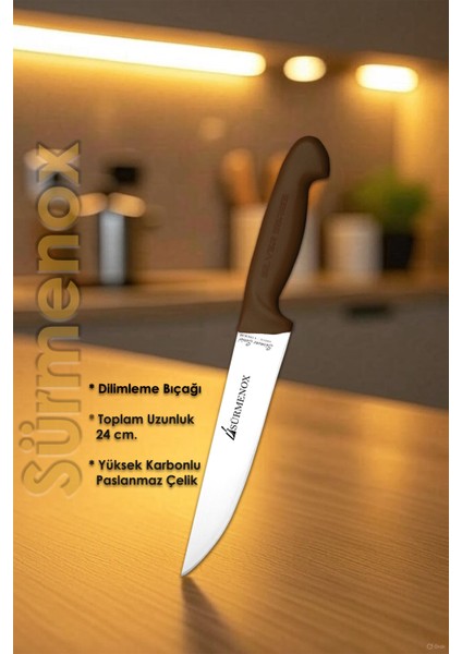 Sürmene Kahve Serisi Mutfak Bıçak Seti Et Ekmek Sebze Meyve Bıçağı 4 Lü Set Günlük Kullanım HDS-121 modelleri