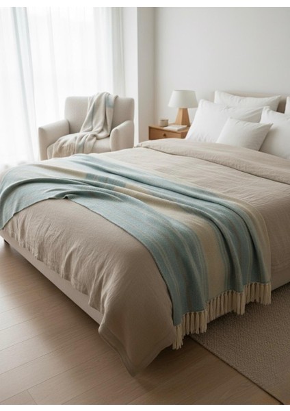 Erdilhome Ekose Yün Scotch Çift Kişilik Battaniye Turkuaz modelleri