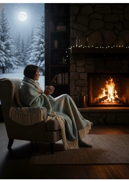 Erdilhome Ekose Yün Scotch Çift Kişilik Battaniye Turkuaz fırsatları