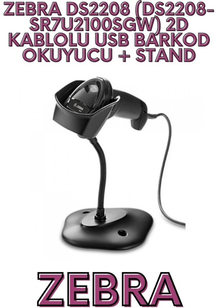 DS2208 (DS2208-SR7U2100SGW) 2d Kablolu USB Barkod Okuyucu +