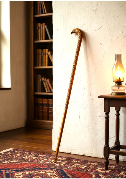 Kartal Model Baston Ahşap El Oyması