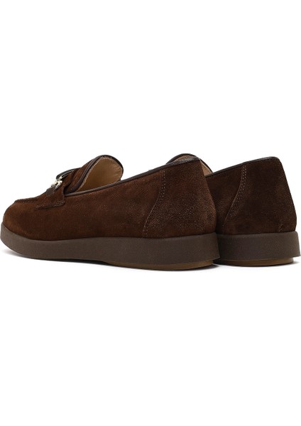 Kadın Kahverengi Tokalı Süet Deri Comfort Loafer 25AFD154010 indirimleri