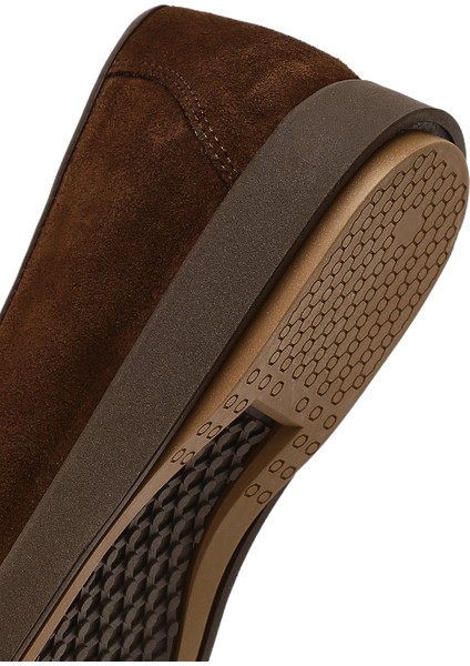 Kadın Kahverengi Tokalı Süet Deri Comfort Loafer 25AFD154010