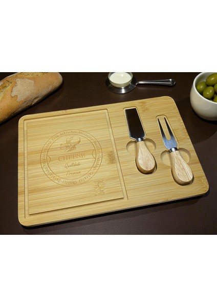 Bambu Peynir Sunum Tabağı Seti – 2’li | Bıçak ve Çatal Dahil Ahşap Peynir Servis Tahtası modelleri