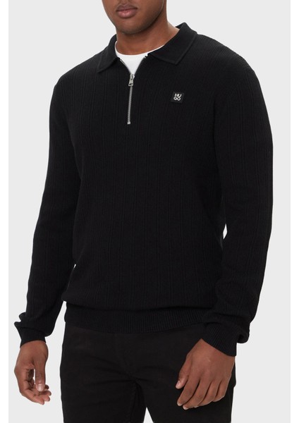 Logolu Regular Fit Yarım Fermuarlı Polo Yaka Sweat Erkek Polo Yaka Sweat 50524556 001