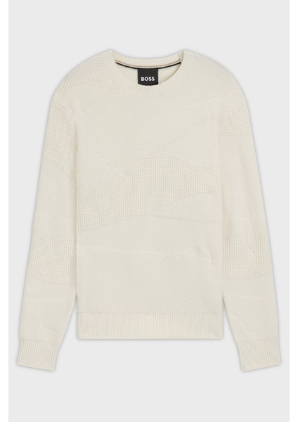 Yün Karışımlı Dokulu Relaxed Fit Bisiklet Yaka Kazak Erkek Sweat 50550022 131 indirimleri