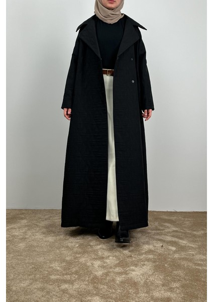 Kapitone Trençkot - Siyah