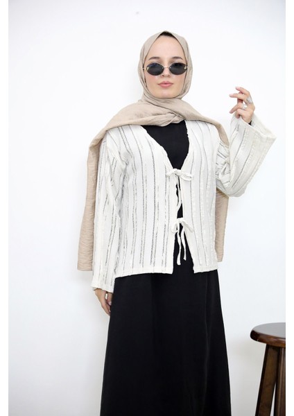 Pileli Ön Iki Bağlamalı Tunik-Bej modelleri