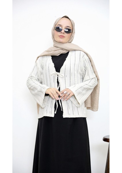 Pileli Ön Iki Bağlamalı Tunik-Bej fırsatları