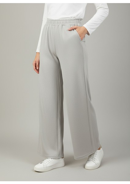 Düz Paça Modal Pantolon-Taş