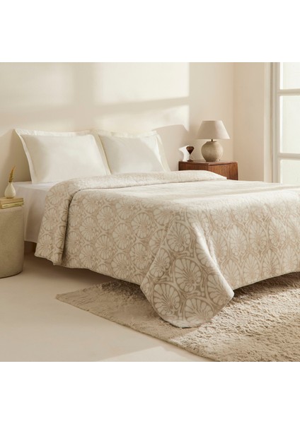 Muiusa Çift Kişilik Akrilik Battaniye Açık Kahve