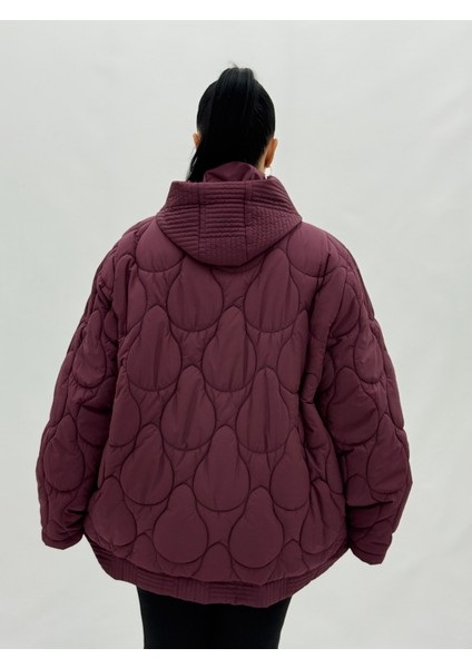 Büyük Beden Fermuarlı Düğmeli Cepli Kapüşonlu Oversize Kadın Mont fırsatları